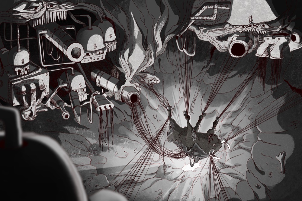 Toro Volandero, key art based on the graphic universe of Julio Zachrisson